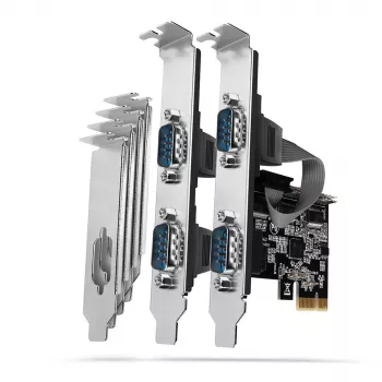 Axagon PCEA-S4N PCIe adapteris 4x RS-232 250 kbps su SP ir LP laikikliais