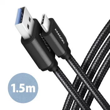 USB laidas Axagon BUCM3-AM15AB USB 3.2 Gen 1 1,5 m USB-C USB-A juodas