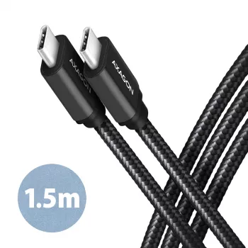 USB-C laidas Axagon BUCM3-CM15AB 1,5 m USB 3.2 Gen 1 juodas
