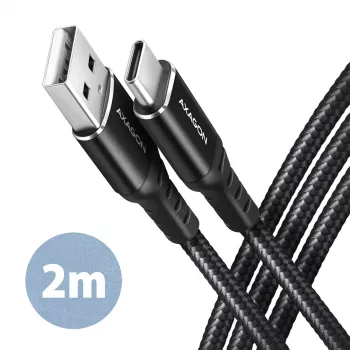 USB laidas Axagon BUCM-AM20AB 2m USB-A USB-C juodas
