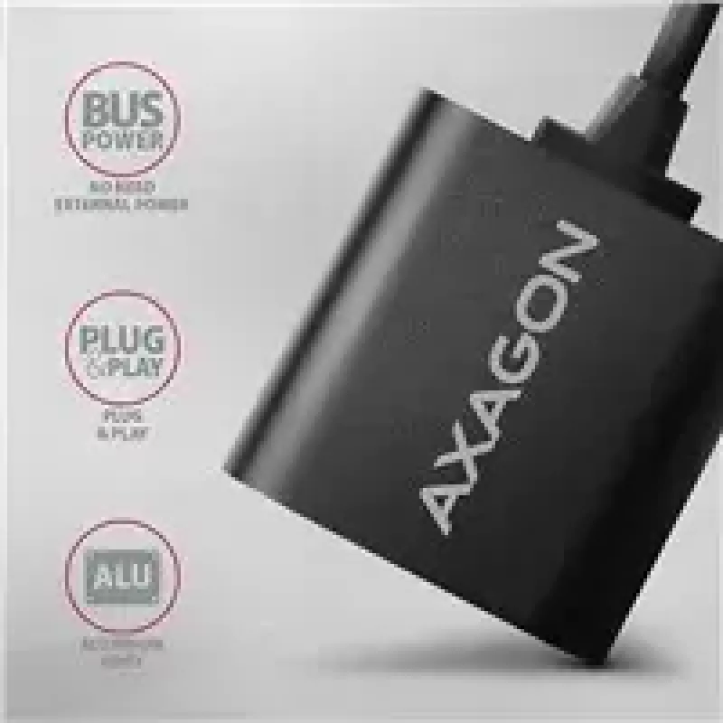 Išorinis USB garso adapteris AXAGON ADA-12 su 1x 3,5 mm lizdu ausinėms ir mikrofonui
