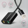 Išorinis USB garso adapteris AXAGON ADA-12 su 1x 3,5 mm lizdu ausinėms ir mikrofonui