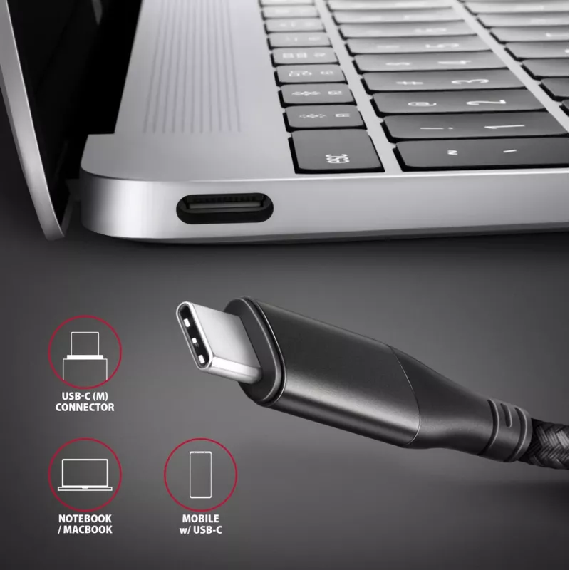 Aktyvus USB-C → HDMI 2.0a laidas Axagon RVC-HI2MC, 1.8 m, 4K/60Hz, HDR10