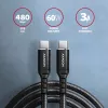 USB kabelis Axagon BUCM-CM20AB 2m USB-C juodas