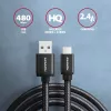 Axagon BUMM-AM15AB USB laidas USB 2.0 1.5 m Micro-USB B USB A Juodas
