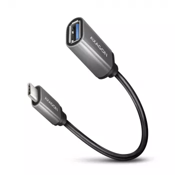 Adapteris Axagon RUCM-AFAC USB-C (M) → USB-A (F), 20 cm, USB 3.2 Gen 1, 3 A, ALU