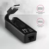 AXAGON ADE-XR USB 2.0 Type-A Fast Ethernet 10/100 adapteris, juodas, 0,023 kg