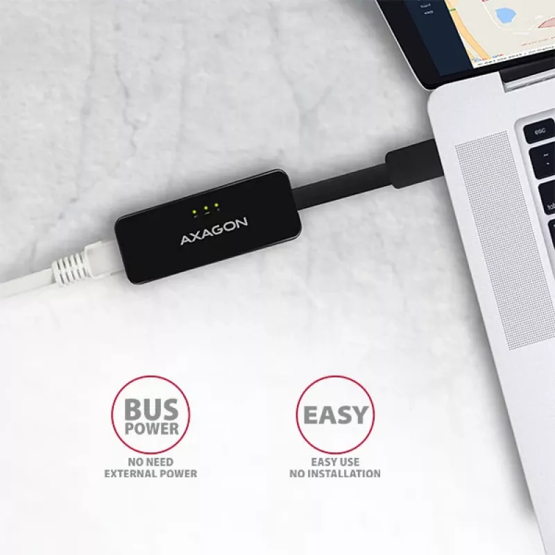 AXAGON ADE-XR USB 2.0 Type-A Fast Ethernet 10/100 adapteris, juodas, 0,023 kg