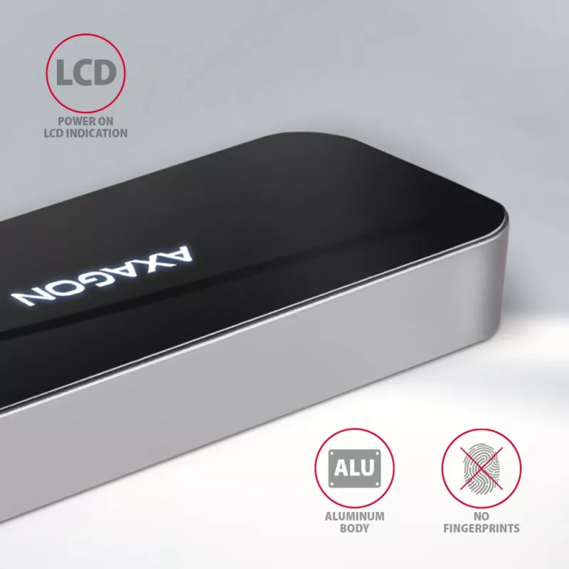 USB-C 3.2 Gen 1 šakotuvas Axagon HMC-6H4A, 4x USB-A, HDMI 4K/30Hz, PD 100W, 20cm USB-C kabelis