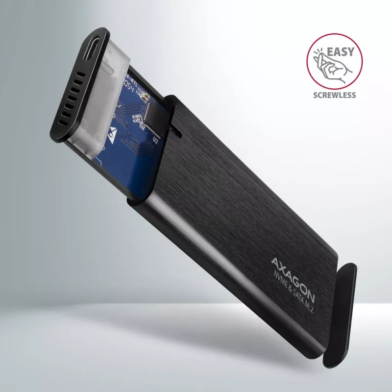 Išorinis M.2 NVMe ir SATA SSD dėklas Axagon EEM2-SB2 USB-C 3.2 Gen 2