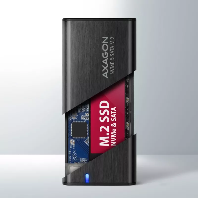 Išorinis M.2 NVMe ir SATA SSD dėklas Axagon EEM2-SB2 USB-C 3.2 Gen 2