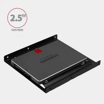 Montažinis rėmelis Axagon RHD-125B 1x 2,5 colio diskui į 3,5 colio lizdą – juodas metalas