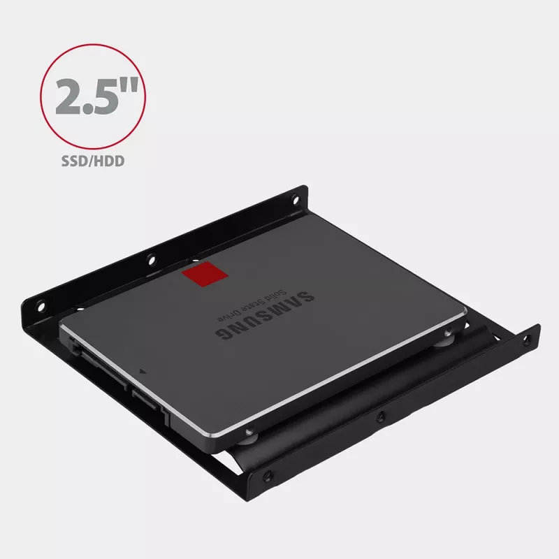 Montažinis rėmelis Axagon RHD-125B 1x 2,5 colio diskui į 3,5 colio lizdą – juodas metalas