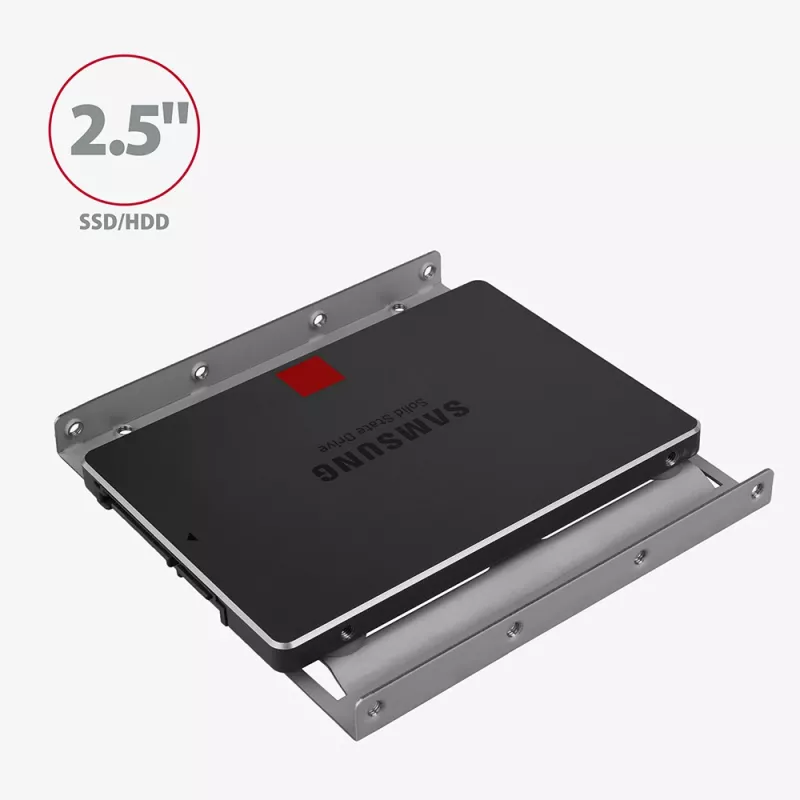 Axagon RHD-125S laikiklis 1x 2,5 colio HDD/SSD į 3,5 colio lizdą, metalinis, pilkas