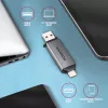 Axagon CRE-DAC USB-C + USB-A 5 Gbps MINI 2 lizdų SD/microSD kortelių skaitytuvas USB 3.0 Type-A/Type-C pilka