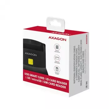 Axagon CRE-SM2 kortelių skaitytuvas USB 2.0 juodas 1,3 m laidas