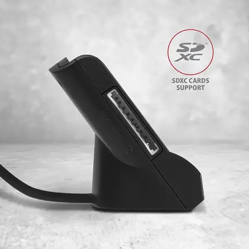 Axagon CRE-SM2 kortelių skaitytuvas USB 2.0 juodas 1,3 m laidas