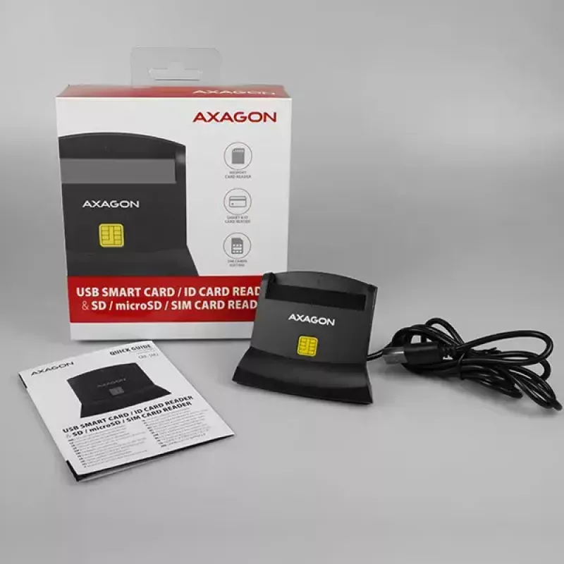 Axagon CRE-SM2 kortelių skaitytuvas USB 2.0 juodas 1,3 m laidas