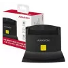 Axagon CRE-SM2 kortelių skaitytuvas USB 2.0 juodas 1,3 m laidas