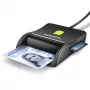 Axagon CRE-SM3SD USB kortelių skaitytuvas – išmaniosios kortelės, SD/microSD/SIM, USB 2.0, juodas