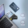 Axagon CRE-SMP2A USB Smart Card ir SD/microSD/SIM skaitytuvas, USB Type-A / USB Type-C, juodas