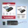 Axagon CRE-SMP2A USB Smart Card ir SD/microSD/SIM skaitytuvas, USB Type-A / USB Type-C, juodas