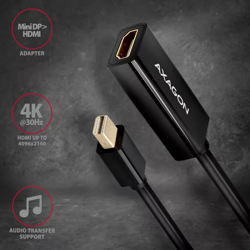 Axagon RVDM-HI14N Mini DisplayPort į HDMI 1.4 adapteris 4K/30Hz
