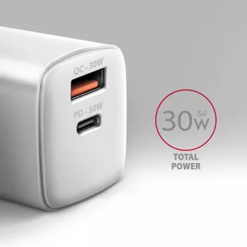 Įkroviklis Axagon ACU-PQ30W QC3.0 30W USB-C baltas