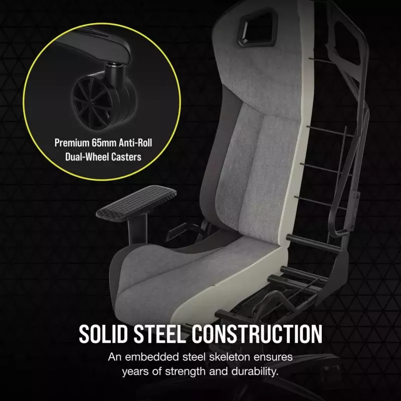 Universali žaidimų kėdė Corsair T3 RUSH 2023 Minkštas sėdėjimas Antracito pilka