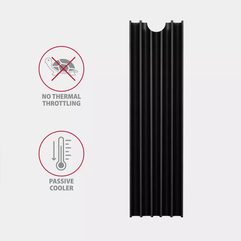 Axagon CLR-M2L10 Pasyvus aliumininis radiatorių šilumos šalintuvas M.2 SSD diskams, dydis 2280, aukštis 10 mm