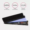 Axagon CLR-M2L6 Pasyvus aliumininis radiatoriaus šilumos šalintuvas M.2 SSD diskams, dydis 2280, aukštis 6 mm