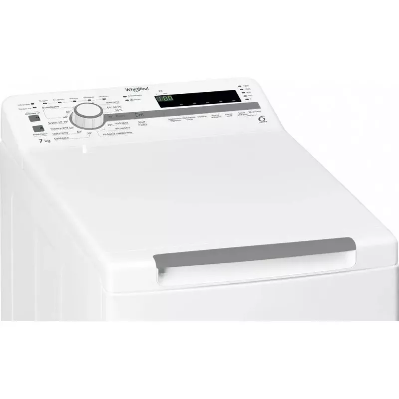 Whirlpool NTDLR 7220SS PL/N skalbimo mašina, viršutinis pakrovimas, 7 kg, 1200 aps./min., balta