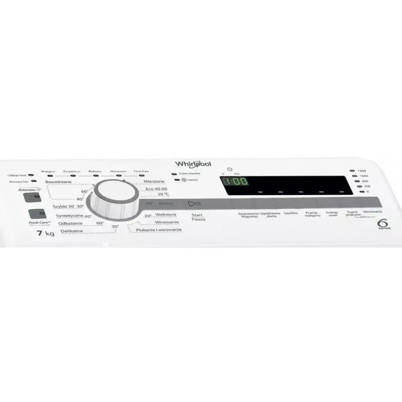 Whirlpool NTDLR 7220SS PL/N skalbimo mašina, viršutinis pakrovimas, 7 kg, 1200 aps./min., balta