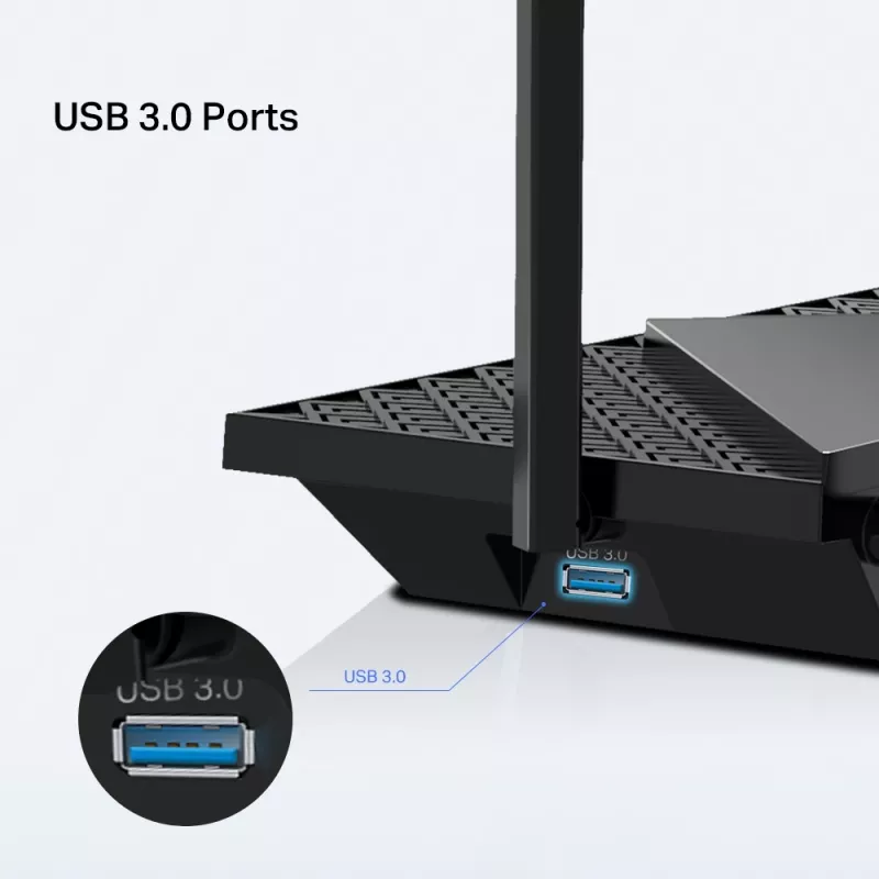 TP-Link Archer AX5400 Multi-Gigabit WiFi 6 maršrutizatorius, Wi-Fi 6 (802.11ax), dviejų juostų (2,4 GHz / 5 GHz), Ethernet LAN, juodas, stalinis / ant stulpo