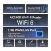 TP-Link Archer AX5400 Multi-Gigabit WiFi 6 maršrutizatorius, Wi-Fi 6 (802.11ax), dviejų juostų (2,4 GHz / 5 GHz), Ethernet LAN, juodas, stalinis / ant stulpo