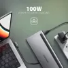 Docking stotelė Axagon HMC-4KX3 USB-C 5Gbps hub, 3x USB-A, 2x HDMI, DP, RJ-45, SD/microSD, garsas, PD 100W, kabelis 40cm