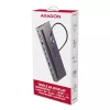 Docking stotelė Axagon HMC-4KX3 USB-C 5Gbps hub, 3x USB-A, 2x HDMI, DP, RJ-45, SD/microSD, garsas, PD 100W, kabelis 40cm