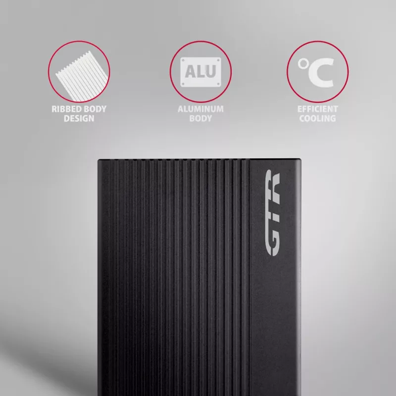 Išorinis HDD/SSD dėklas Axagon EE25-GTR USB-C 3.2 Gen 2 juodas 2.5 colio