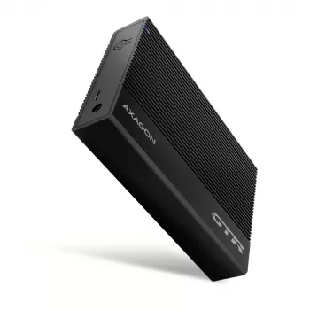 Axagon EE35-GTR USB-C 5Gbps - SATA 6G, 3.5 inch briaunota dėžė JUODA - USB Type C išorinis HDD korpusas 3.5 colio