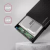 Axagon EE35-GTR USB-C 5Gbps - SATA 6G, 3.5 inch briaunota dėžė JUODA - USB Type C išorinis HDD korpusas 3.5 colio