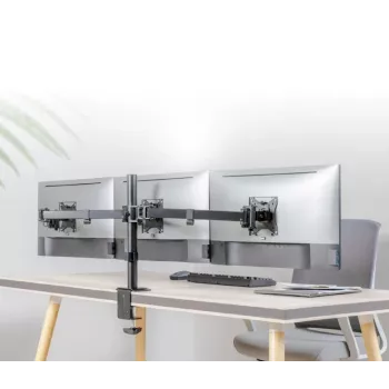 Stalinis monitoriaus laikiklis Gembird MA-D3-01, viena ranka, VESA 75x75–100x100, iki 7 kg, 17–27 colių ekranams, juodas