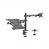 Monitorinis stovas Gembird MA-DA-03, 32 colių, dviejų rankų, spaustuvas/varžtas, VESA 75x75–100x100, juodas