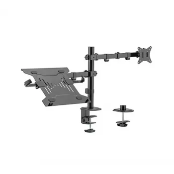Monitorinis stovas Gembird MA-DA-03, 32 colių, dviejų rankų, spaustuvas/varžtas, VESA 75x75–100x100, juodas