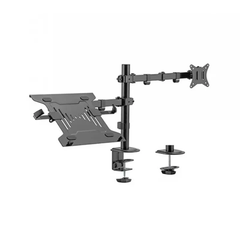 Monitorinis stovas Gembird MA-DA-03, 32 colių, dviejų rankų, spaustuvas/varžtas, VESA 75x75–100x100, juodas