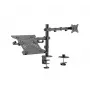 Monitorinis stovas Gembird MA-DA-03, 32 colių, dviejų rankų, spaustuvas/varžtas, VESA 75x75–100x100, juodas