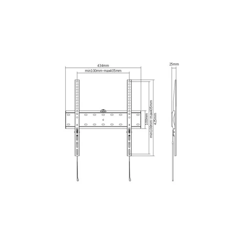 TV laikiklis Gembird WM-55F-02 juodas, 32–55 colių, max 40 kg, VESA 200x200–400x400, plonas 2,5 cm
