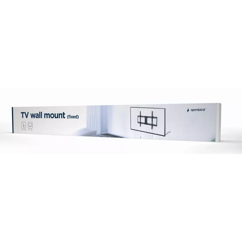 Gembird WM-80F-01 fiksuotas TV laikiklis 37 inch–80 inch, 70 kg, juodas