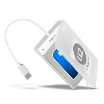 Axagon ADSA-1S USB 2.0 korpusas 2.5 inch SATA HDD/SSD, baltas