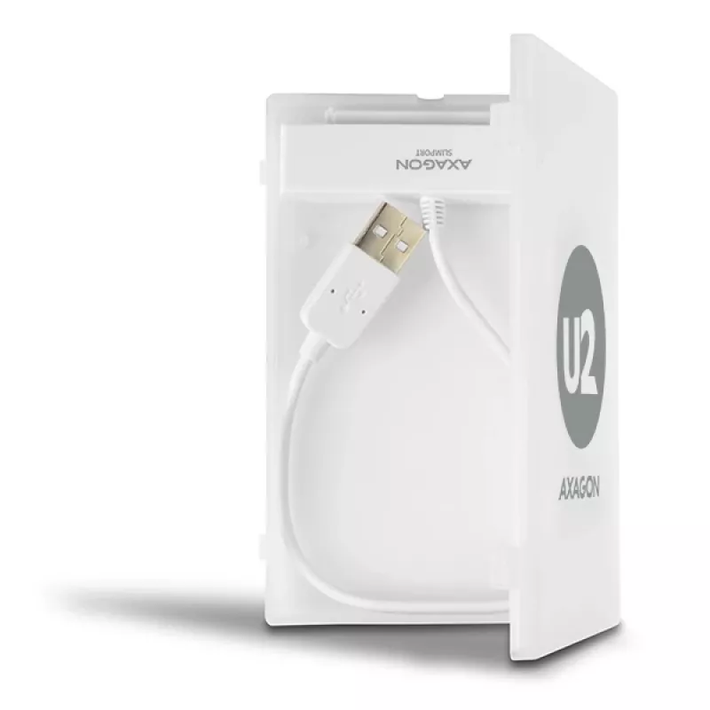 Axagon ADSA-1S USB 2.0 korpusas 2.5 inch SATA HDD/SSD, baltas