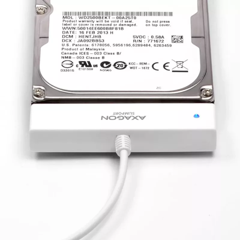 Axagon ADSA-1S USB 2.0 korpusas 2.5 inch SATA HDD/SSD, baltas